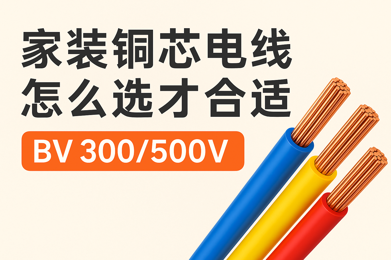 家裝銅芯電線怎么選才合適 BV 300/500V ？